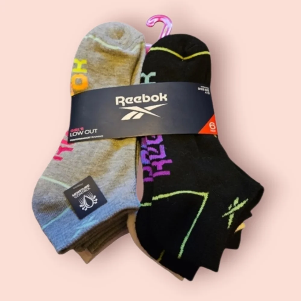 Reebok girls low cut performance training 6  pairs  pack  socks